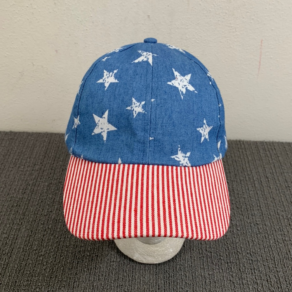 No Boundaries Baseball Hat Womens One Size Stars & Stripes Americana Strapback